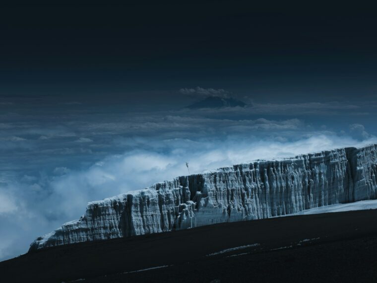 A glacier on the summit of Kilimanjaro